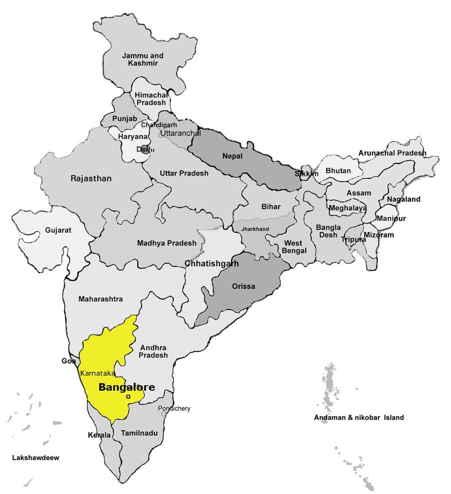 מפה של הודו Bangalore