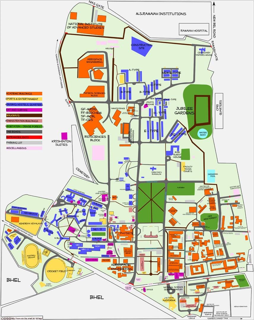 מפה של IISC בנגלור